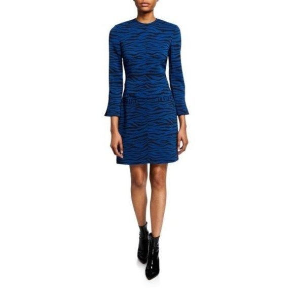 A.L.C. Noelle Tiger Print Striped Crewneck Dress - Size 4 - Picture 1 of 3
